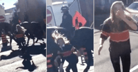smacking police horse
