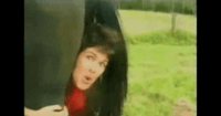 Horse Craps on Woman