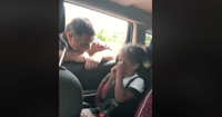 officer comforts little girl