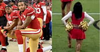 49ers cheerleader kneeling
