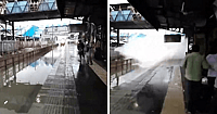 train flooded station mumbai