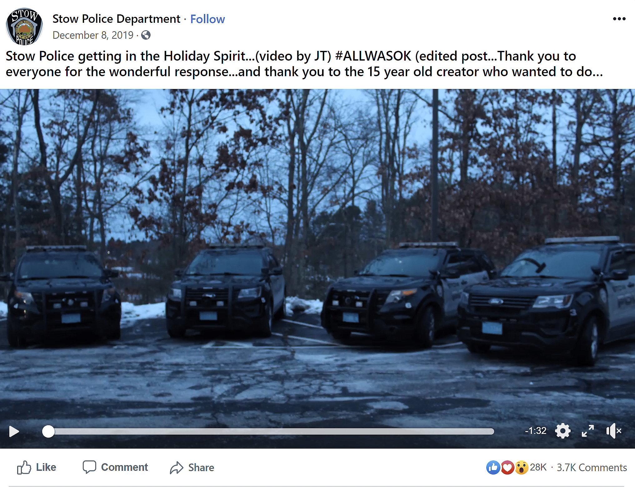 Stow POlice christmas lights screenshot