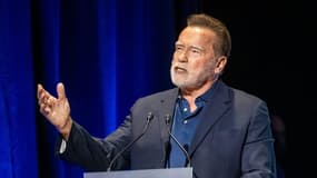 Arnold Schwarzenegger welcomes attendees during the Arnold Classic March 7, 2026, at the Greater Columbus Convention Center.