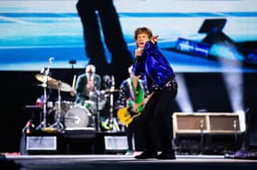 Mick Jagger perform with The Rolling Stones at Thunder Ridge Nature Arena in Ridgedale, Mo. during their last stop on the
