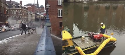 firefighters hit with snowballs