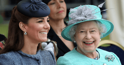 Queen Elizabeth drinking