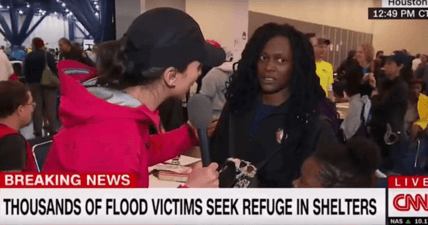 woman attacks cnn hurricane harvey