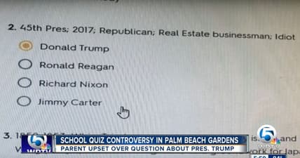 Florida teacher condemned liberal indoctrination Rick Scott Trump quiz question