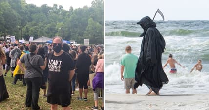 Florida Daniel Uhlfelder grim reaper beach coronavirus science