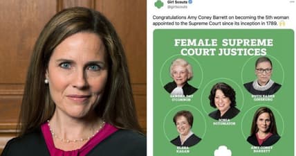 Amy Coney Barrett Girl Scouts of USA tweet delete politics