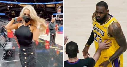 Juliana Carlos Lebron James Atlanta heckler