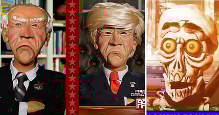 Jeff Dunham's debate video Biden Trump puppets Achmed Walter