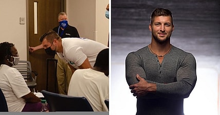 Tim Tebow donates shoes homeless Christian