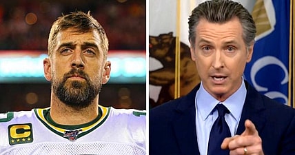Aaron Rodgers Gavin Newsom California COVID restrictions