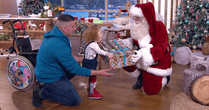 Girl walks for Santa