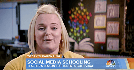 teacher's lesson on social media