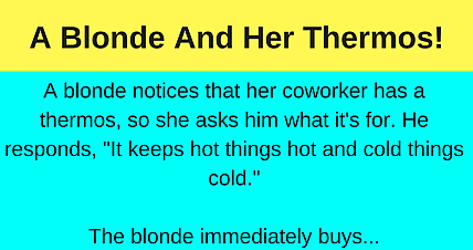 Blonde jokes thermos