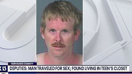 sexual predator Jonathan Rossmoine hiding girl's closet