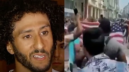 Cuban protesters American flag Colin Kaepernick Fidel Castro Fox Host Will Cain