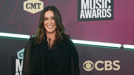 Alanis Morissette arrives for the CMT Awards at the Moody Center on Sunday, April 2, 2023, in Austin, Texas.  ORG XMIT: TNNAT