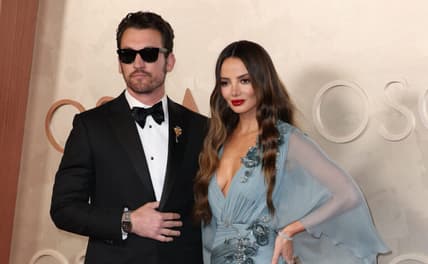 Mar 2, 2025; Los Angeles, CA, USA; Miles Teller and Keleigh Sperry at the 97th Oscars at the Dolby Theatre at Ovation Hollywood
