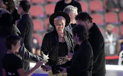 Aug 22, 2024; Chicago, IL, USA; Singer-songwriter Pink practices ahead of the final day of the Democratic National Convention at