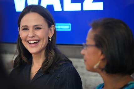 Actress and activist Jennifer Garner and Domestic Policy Adviser to President Joe Biden Susan Rice hold a fireside chat