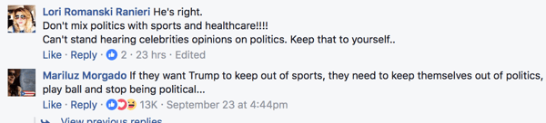 NFL protest comment
