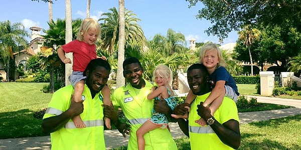 triplets, garbage day, garbage men