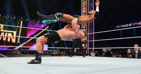 Ricochet loses to Brock Lesnar + AJ Styles protected by WWE