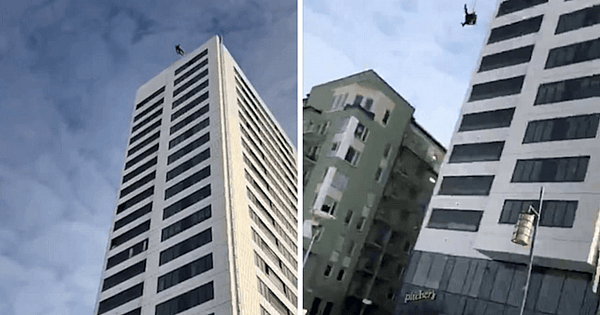 base jumper parachute fail