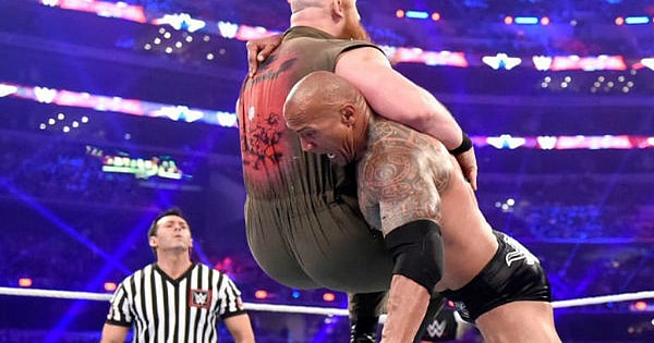 The Rock Versus Eric Rocan at Wrestlemania 32