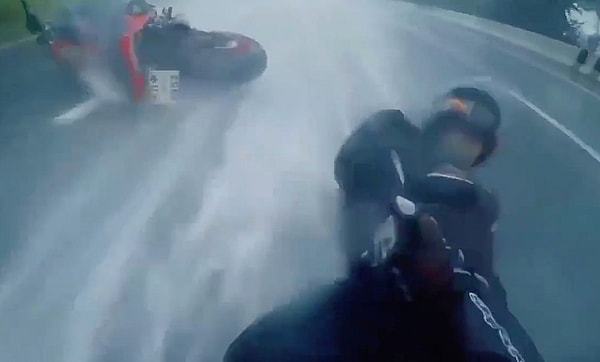 Motorcycle crash, go pro