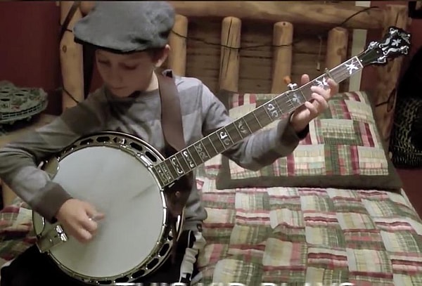 young banjo player