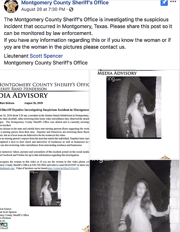 woman handcuffs doorbell