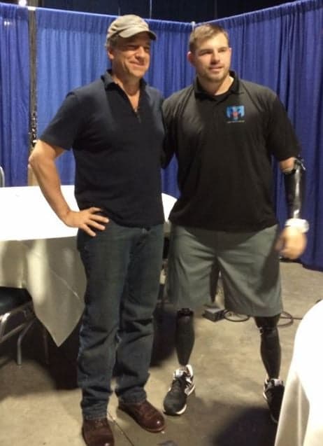 Mike Rowe and Travis Mills