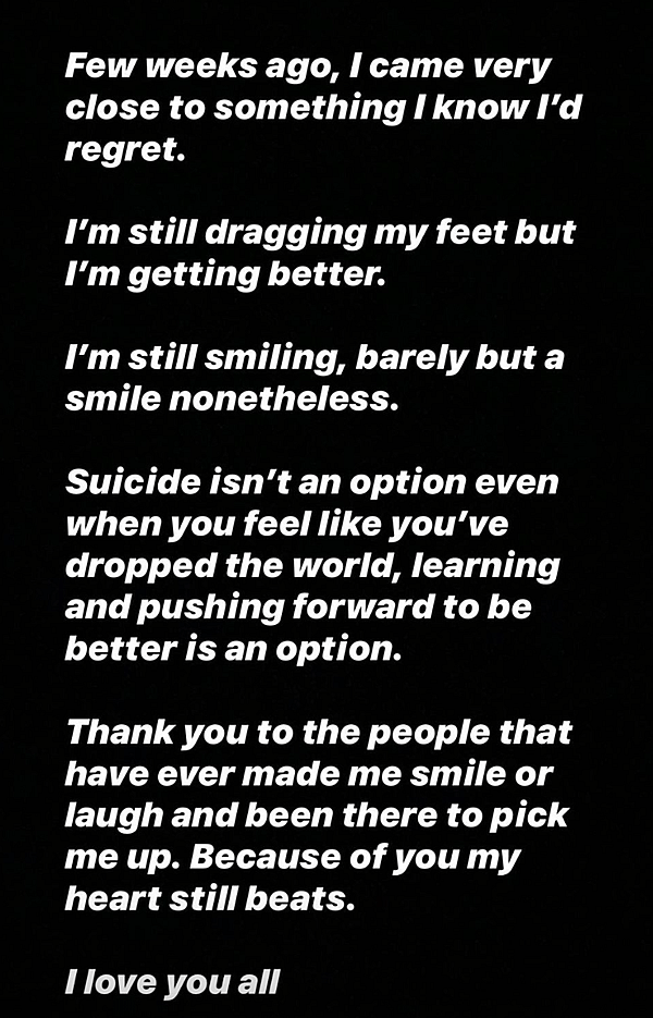 Will Ospreay Social Media Message