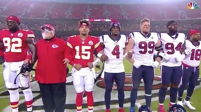 NFL fans boo Chiefs Texans social justice