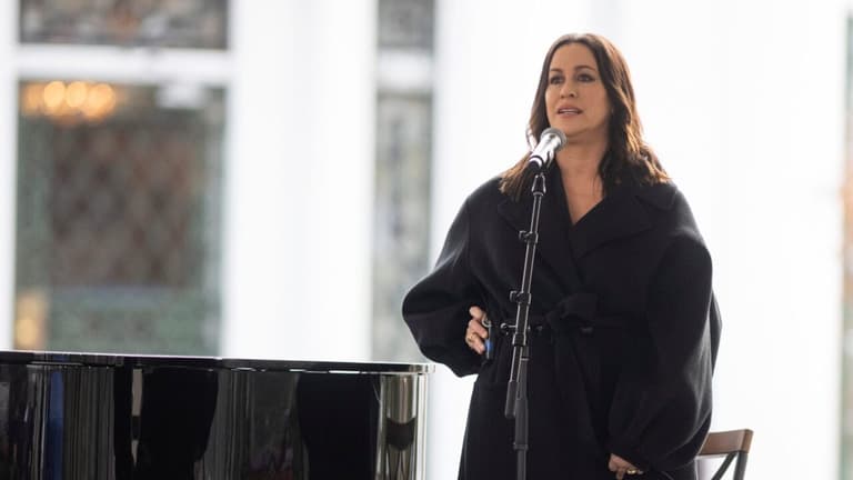 Alanis Morissette performs her song    Rest    during the celebration of life for Lisa Marie Presley in Memphis, Tenn., on
