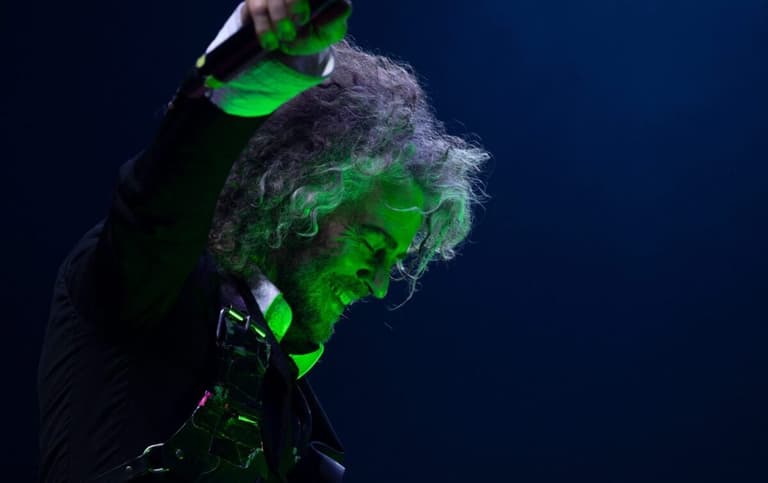 Wayne Coyne, of The Flaming Lips performs at Bridgestone Arena in Nashville , Tenn., Tuesday, Sept. 17, 2024.