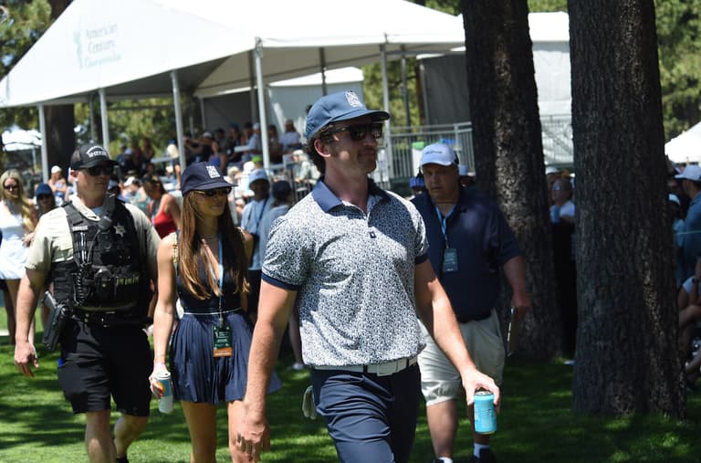 Miles Teller at The American Century Celebrity Golf Championship at Edgewood Tahoe on July 11, 2025.