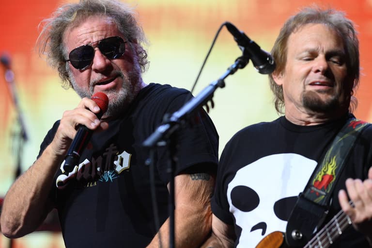 Sammy Hagar and former Van Halen bassist Michael Anthony perform together at the Palomino tent during the last day of Stagecoach