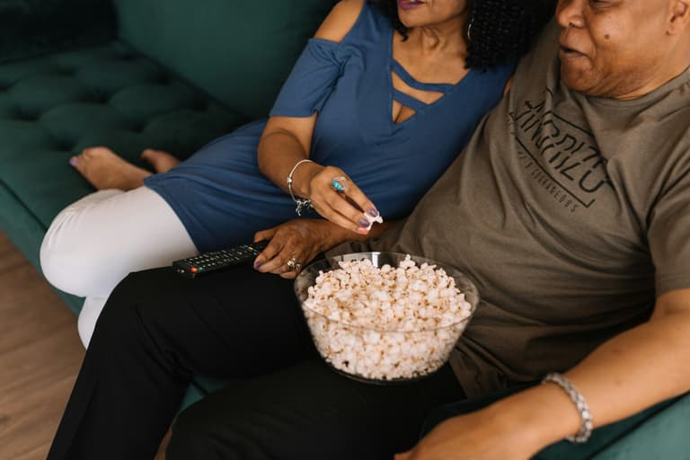 movie night with popcorn