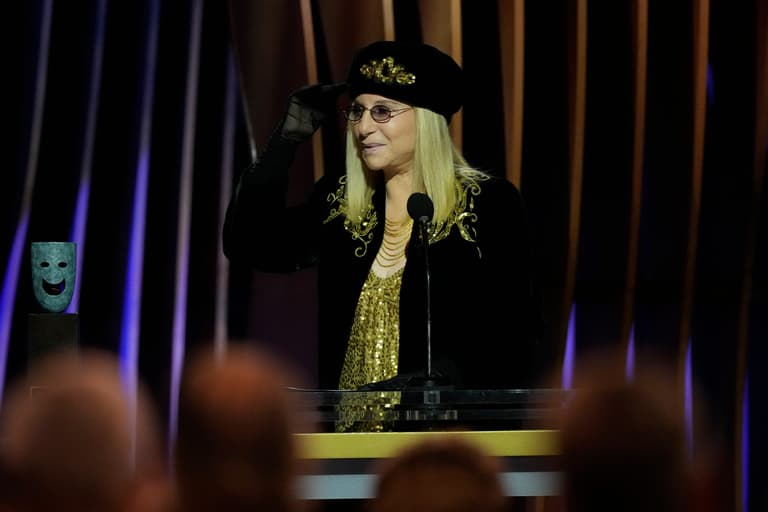Barbra Streisand accepts the Screen Actors Guild Life Achievement Award during the Screen Actors Guild Awards on Saturday, Feb.