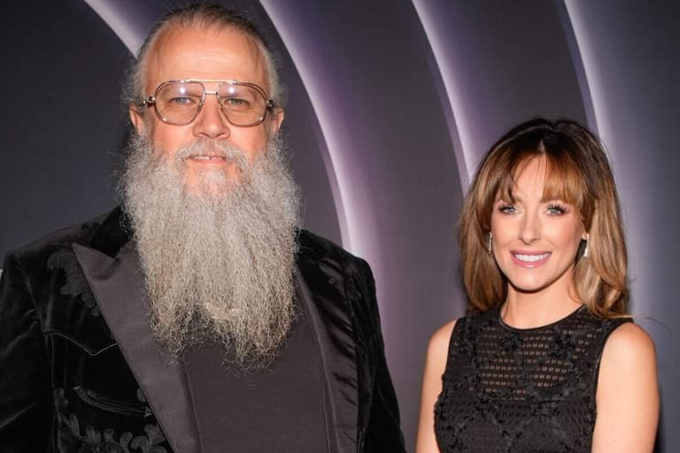 Jamey Johnson, left, and Brittney Eakins attend the “NBC's Opry 100: A Live Celebration” event at the Grand Ole Opry House in
