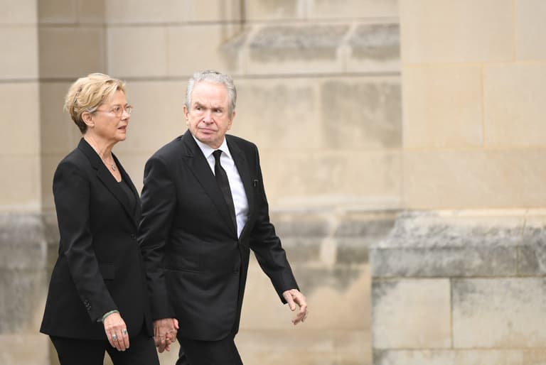 Sep 1, 2018; Washington, DC, USA; Warren Beatty and Annette Bening arrive at the National Cathedral in Washington for a