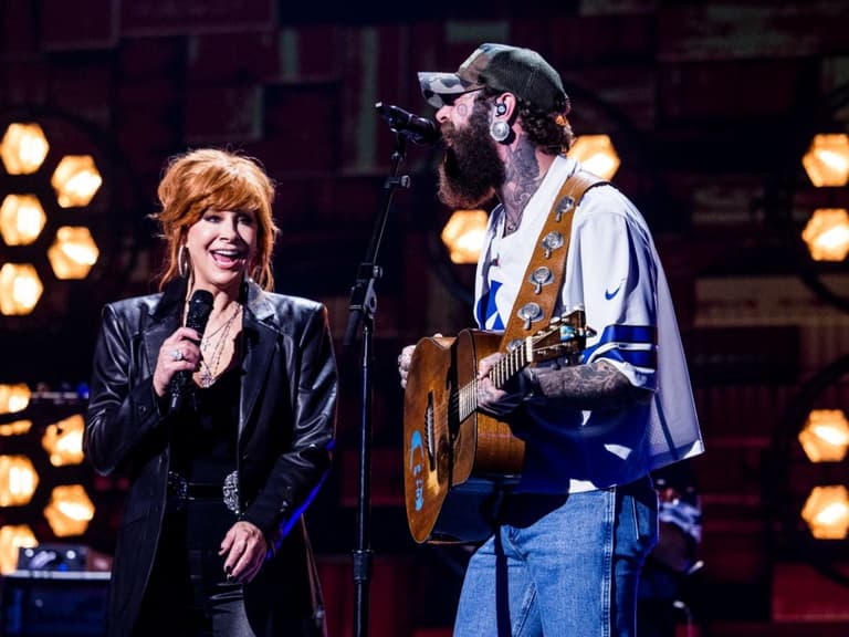 59th ACM Awards Post Malone and Reba McEntire, Screenshot via ACM Country
