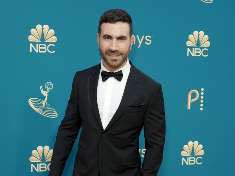 Sep 12, 2022; Los Angeles, CA, USA; Brett Goldstein arrives on the red carpet at the 74th Emmy Awards at the Microsoft Theater