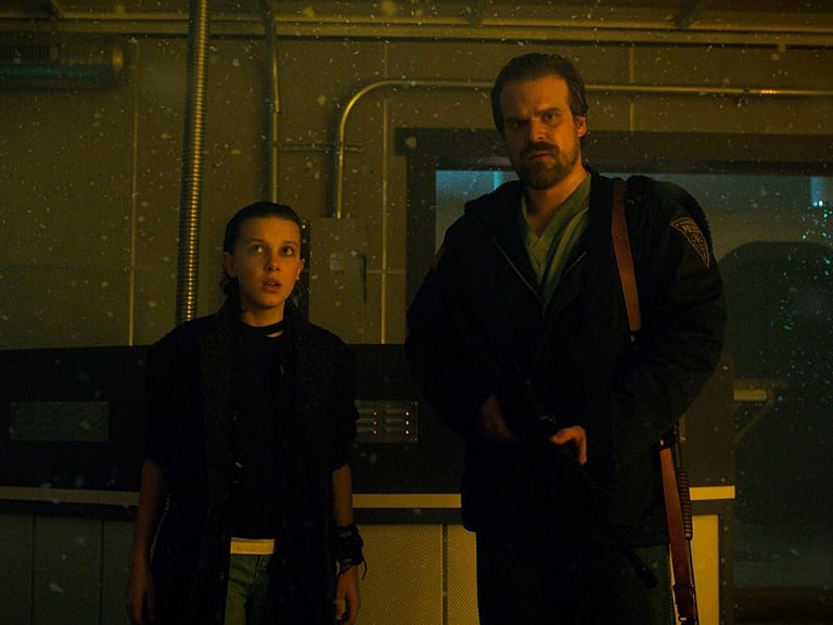 Millie Bobby Brown and David Harbour Stranger Things Netflix