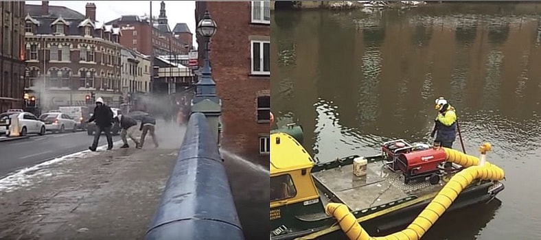 firefighters hit with snowballs